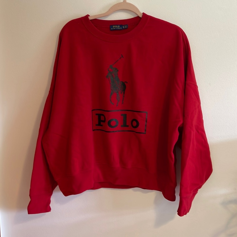 Polo sweatshirt. Women’s XL. Red. Great condition.